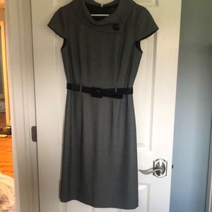 Tahiti Size 4 Black/Ivory Belted Dress